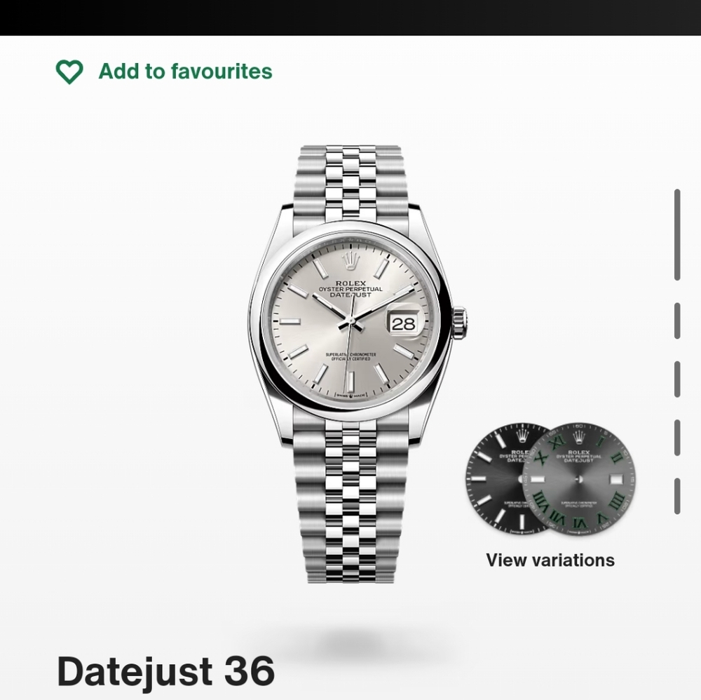 Rolex date just 36mm